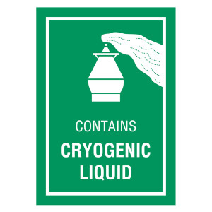Gefahrzettel Tiefgekühlte Flüssigkeit (CONTAINS CRYOGENIC LIQUID)
