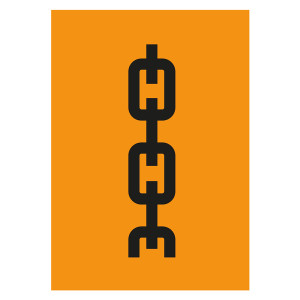 Verpackungskennzeichen Anschlagen hier, Orange