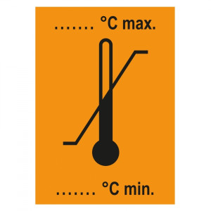 Verpackungskennzeichen Zulässiger Temperaturbereich, Orange