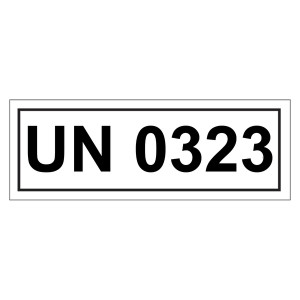 Gefahrzettel mit UN 0323