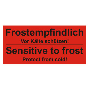 Paketaufkleber Frostempfindlich Vor Kälte schützen, Rot