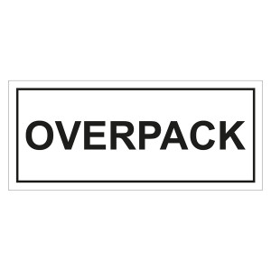 Verpackungskennzeichen Overpack, Weiß