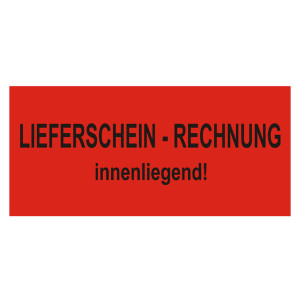 Paketaufkleber Lieferschein Rechnung innenliegend, Rot
