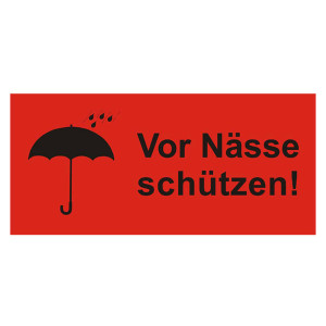 Paketaufkleber Vor Nässe schützen, Rot