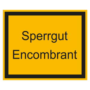 Paketaufkleber Sperrgut Encombrant