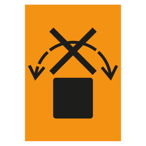 Verpackungskennzeichen Nicht Rollen, Orange
