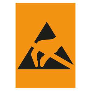 Verpackungskennzeichen Elektrostatisch gefährdetes Bauelement, Orange