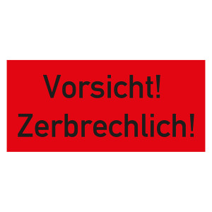 Paketaufkleber Vorsicht zerbrechlich Rot