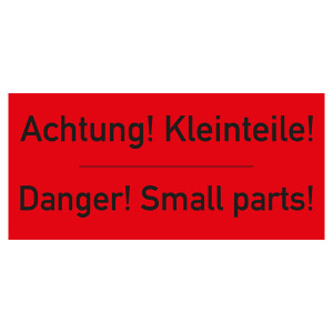 Paketaufkleber Achtung Kleinteile, Rot, Haftpapier, 136 x 63 mm, 500 Stück/Rolle