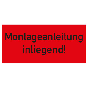 Paketaufkleber Montageanleitung inliegend, Rot, Haftpapier, 136 x 63 mm, 500 Stück/Rolle