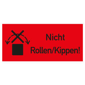 Paketaufkleber Nicht Rollen/Kippen Rot