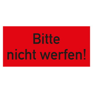 Paketaufkleber Bitte nicht werfen Rot