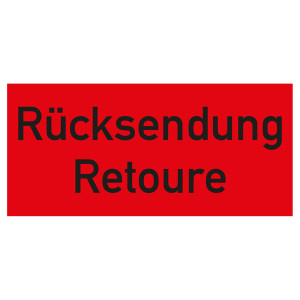 Paketaufkleber Rücksendung Retoure Rot