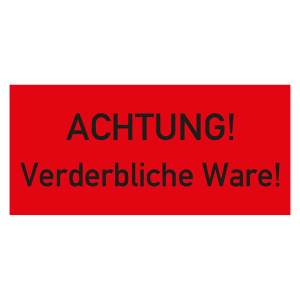 Paketaufkleber Achtung Verderbliche Ware Rot