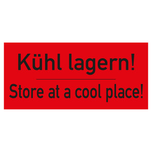 Paketaufkleber Kühl lagern Rot