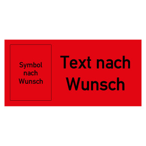 Paketaufkleber mit Text und Symbol nach Wunsch Rot