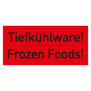 Paketaufkleber Tiefkühlware Rot