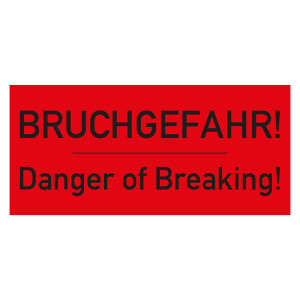 Paketaufkleber Bruchgefahr Danger of breaking Rot