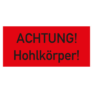 Paketaufkleber Achtung Hohlkörper Rot