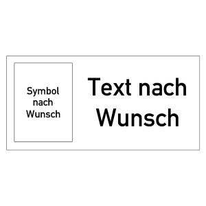 Paketaufkleber mit Text und Symbol nach Wunsch Weiß