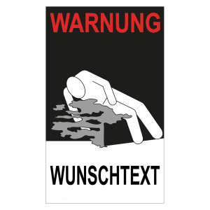 Gefahrzettel Kühlmittel, Warnung mit Eindruck nach Wunsch
