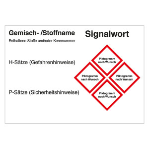 GHS Gefahrstoffetikett Eindruck nach Wunsch für interne Verwendung