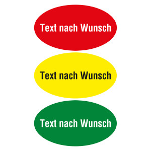 Qualitätsaufkleber mit Text nach Wunsch, 90 x 50 mm, Oval
