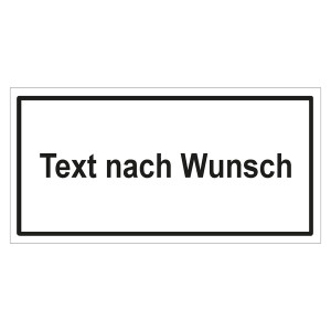 Türhinweisschild mit Text nach Wunsch
