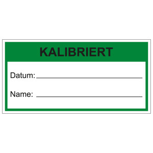 Qualitätsaufkleber Kalibriert, Weiß, 60 x 30 mm, Rechteckig