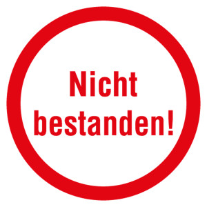 Qualitätsaufkleber Nicht bestanden, Weiß, Ø 35 mm, Rund