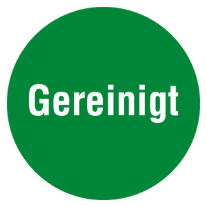 Qualitätsaufkleber Gereinigt, Grün, Ø 35 mm, Rund