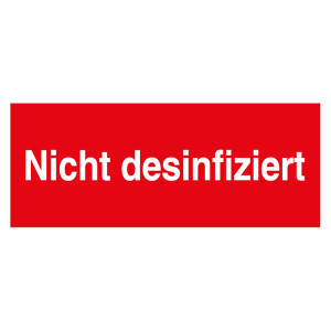 Qualitätsaufkleber Nicht desinfiziert, Rot, 50 x 20 mm, Rechteckig