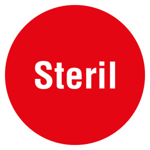 Qualitätsaufkleber Steril, Rot, Ø 35 mm, Rund