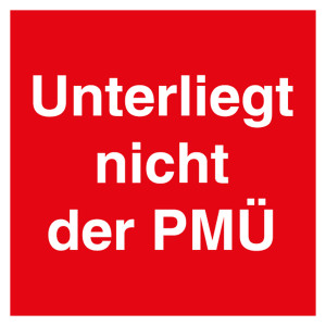 Qualitätsaufkleber Unterliegt nicht der PMÜ, Rot, 40 x 40 mm, Quadratisch