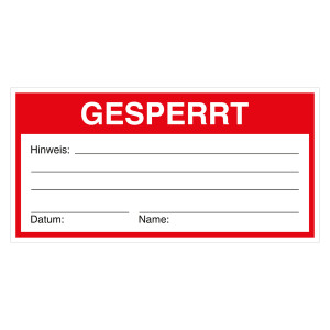 Qualitätskennzeichen Gesperrt, Weiß, Magnetfolie, 120 x 60 mm, Rechteckig, Einzelstück