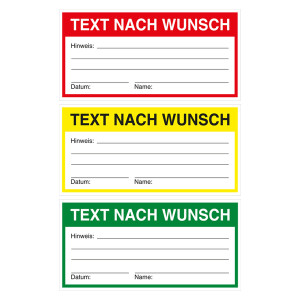 Qualitätskennzeichen mit Text nach Wunsch, Magnetfolie, 120 x 60 mm, Rechteckig