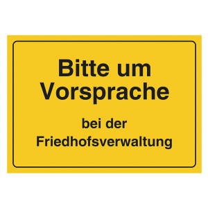 Grabstein Aufkleber "Bitte um Vorsprache bei der Friedhofsverwaltung"