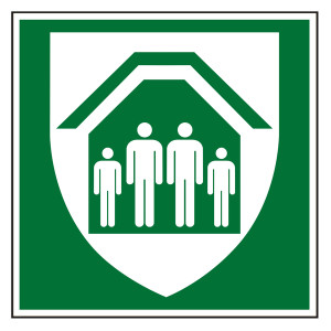 Rettungszeichen Schutzraum DIN EN ISO 7010 E021