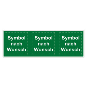 Rettungszeichen mit zwei Symbolen und Richtungspfeil nach Wunsch