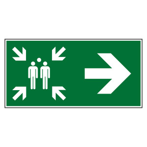 Rettungszeichen Sammelstelle rechts
