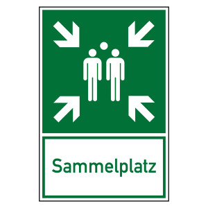 Rettungszeichen Sammelplatz Kombischild