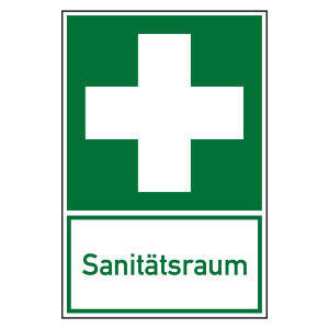 Rettungszeichen Erste Hilfe Sanitätsraum Kombischild
