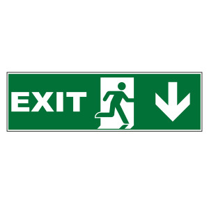 Rettungszeichen Notausgang EXIT rechts unten DIN EN ISO 7010