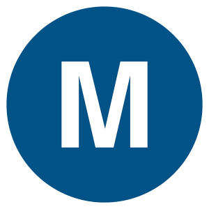 Leiterkennzeichen "M" Gleichstromnetz Mittelleiter