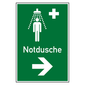 Rettungszeichen Notdusche rechts Kombischild