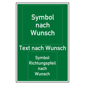 Rettungszeichen mit Symbol und Text nach Wunsch Kombischild