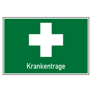 Rettungszeichen Erste Hilfe Krankentrage Kombischild