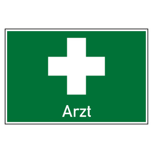 Rettungszeichen Erste Hilfe Arzt Kombischild