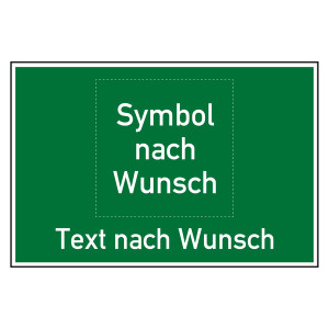 Rettungszeichen Erste Hilfe mit Symbol und Text nach Wunsch Kombischild