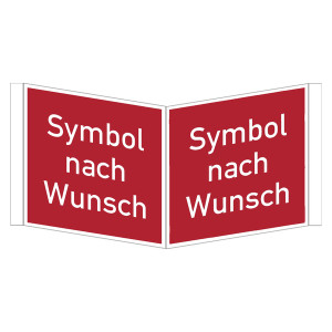 Brandschutzzeichen Winkelschild mit Eindruck nach Wunsch DIN EN ISO 7010